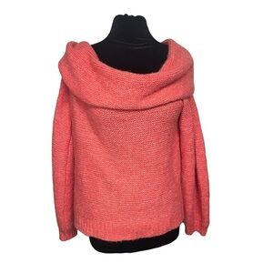 American Eagle Outfitters Coral Off-the-Shoulder Sweater